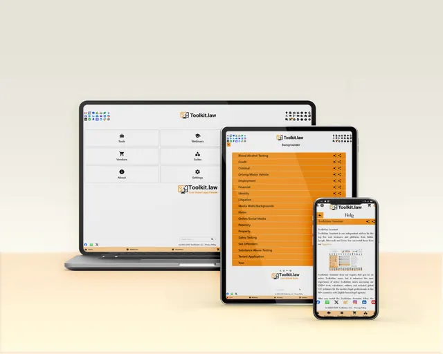 Toolkit Law Mobile Application Websites SAAS CRM project mockup